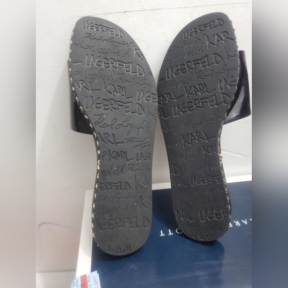 Karl Lagerfeld Paris Women's Bijou Slide Sandals, Black - Picture 4 of 4